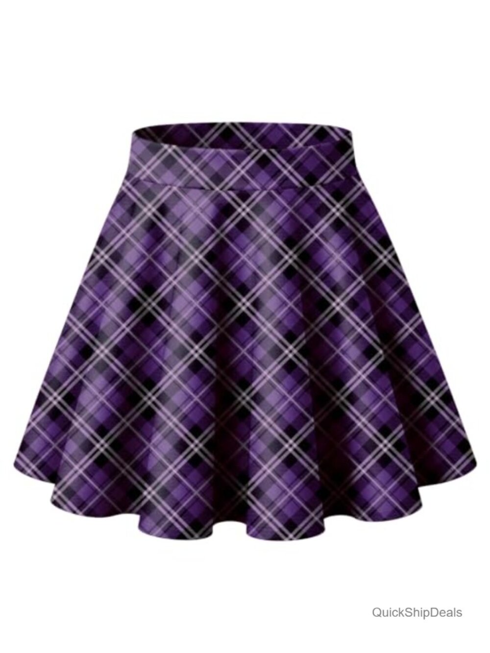 HOTOUCH Women's Pleated Mini Skater Skirt High Waist Stretchy A-Line